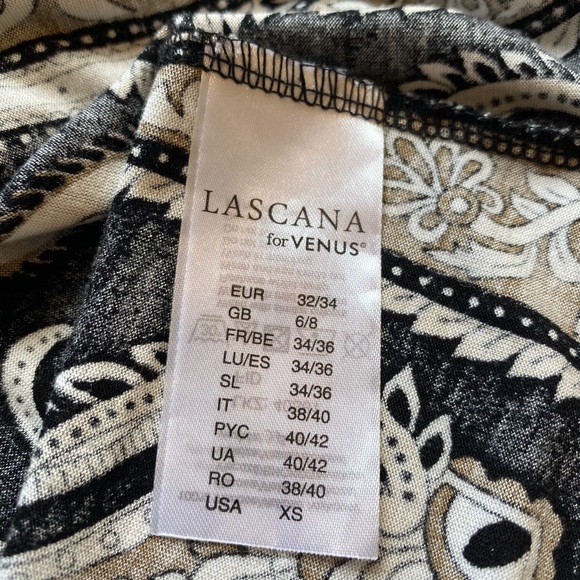 LASCANA for Venus Cold-shoulder Mini Dress Black Paisley XS - Picture 8 of 10